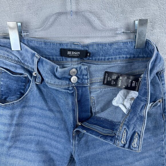 Hudson Slim Straight Leg Jeans Womens Size 8 Light Wash 1811754 Mid Rise Blue - Picture 9 of 16